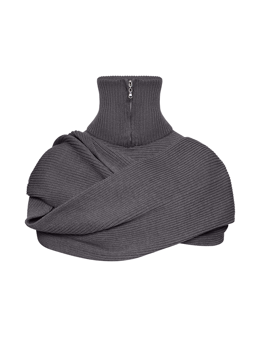 Шарф-хомут темно-сірого кольору 1