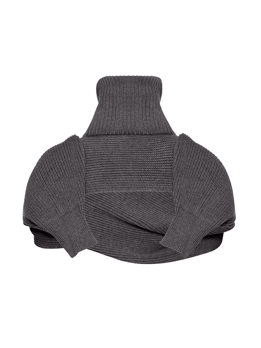 Шарф-хомут темно-сірого кольору 1