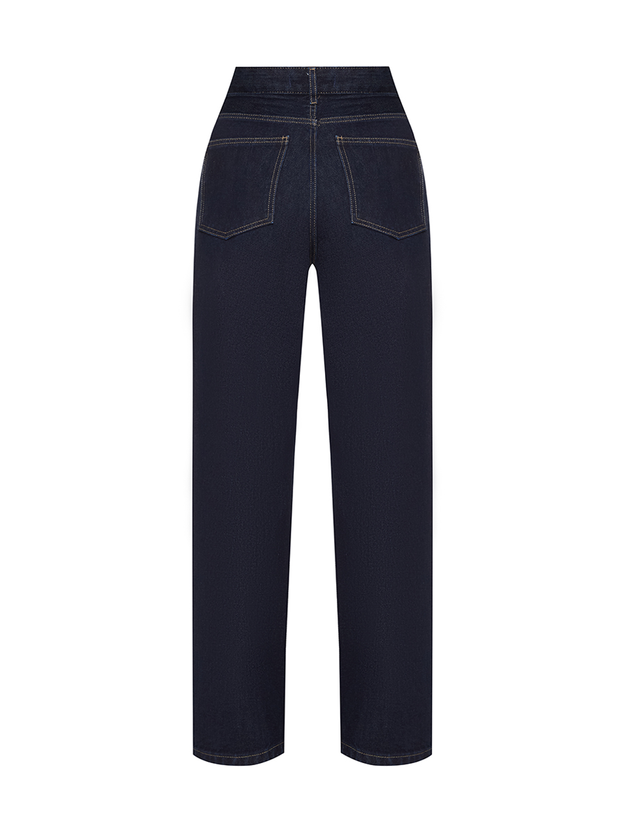 Джинси прямого крою темно-синього кольору з високою талією 1