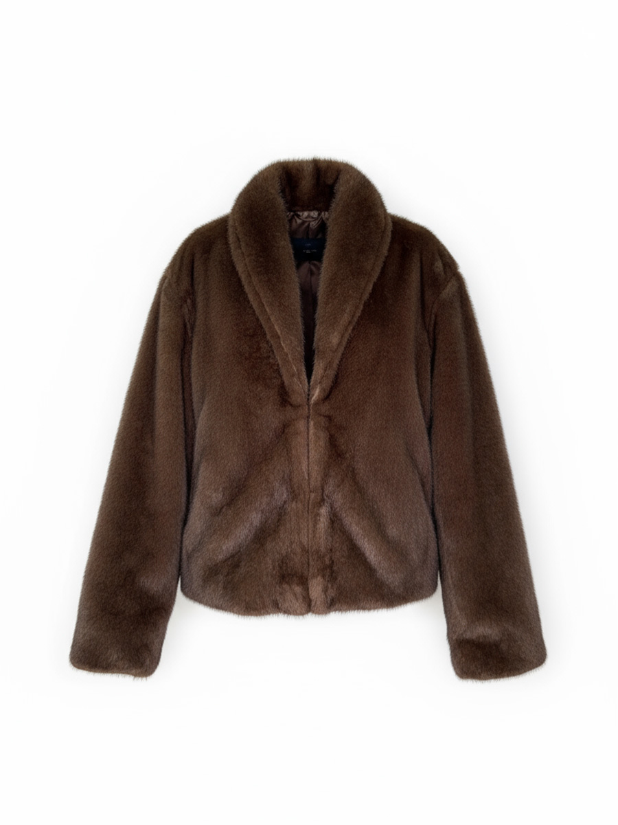 Шуба міні коричневого кольору 9