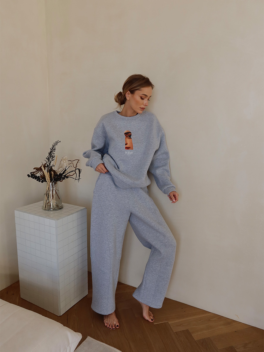 Штани спортивні сірого кольору з кокеткою 1