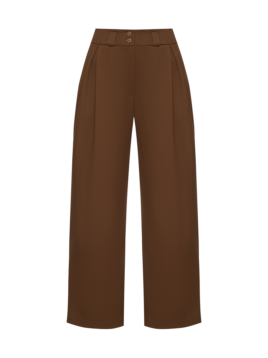 Штани прямого крою коричневого кольору від костюма 1
