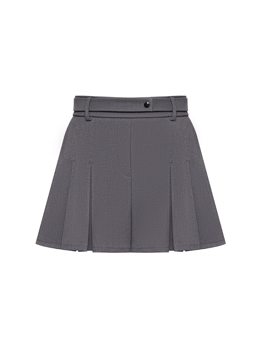 Шорти сірого кольору середньої посадки зі складками 6