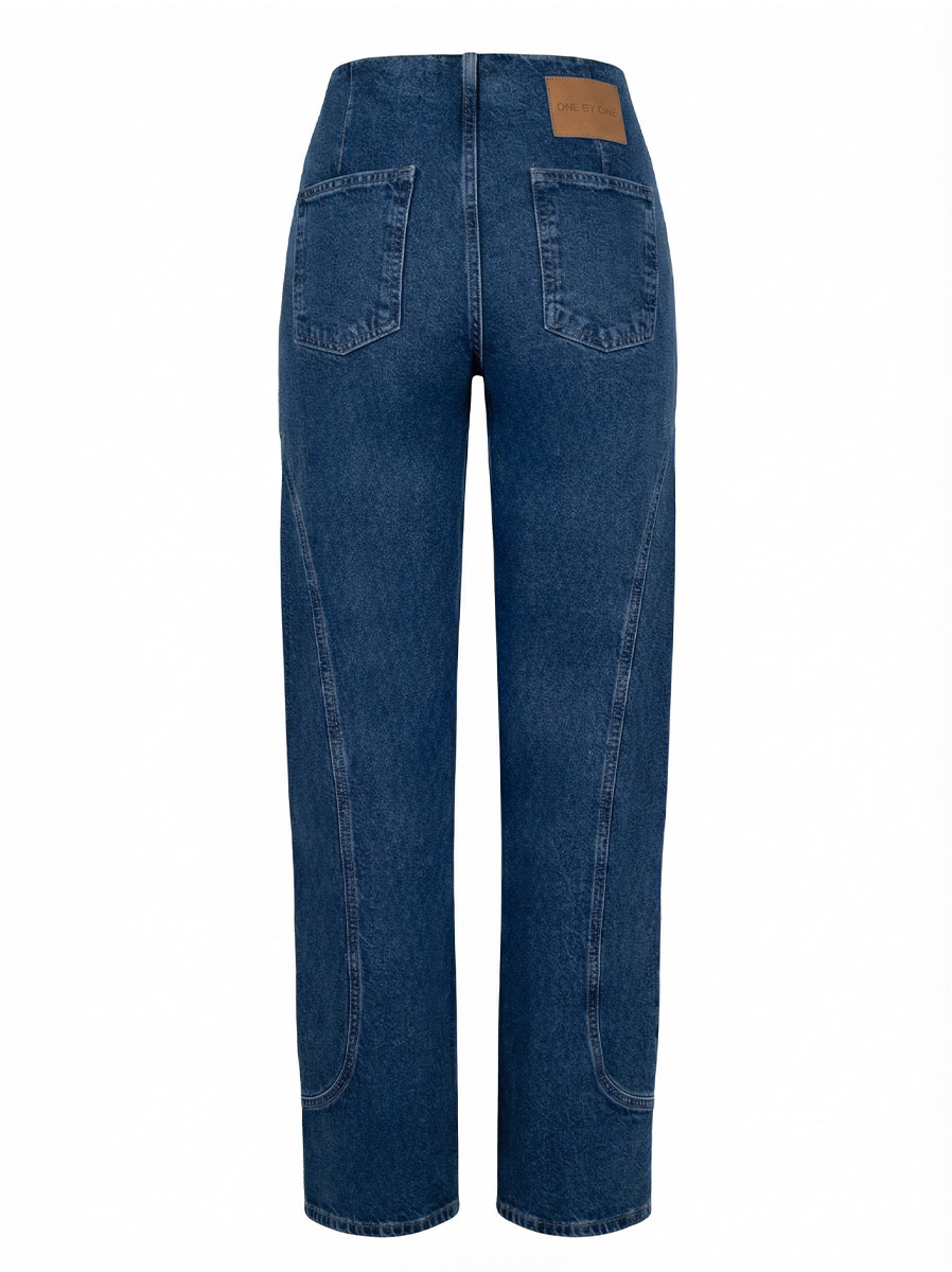 Джинси баггі синього кольору з декоративними відстрочками 2