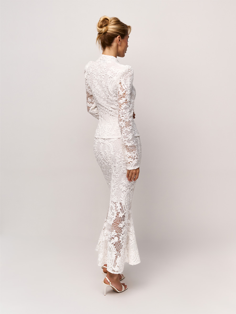 Спідниця годе мереживна білого кольору 1