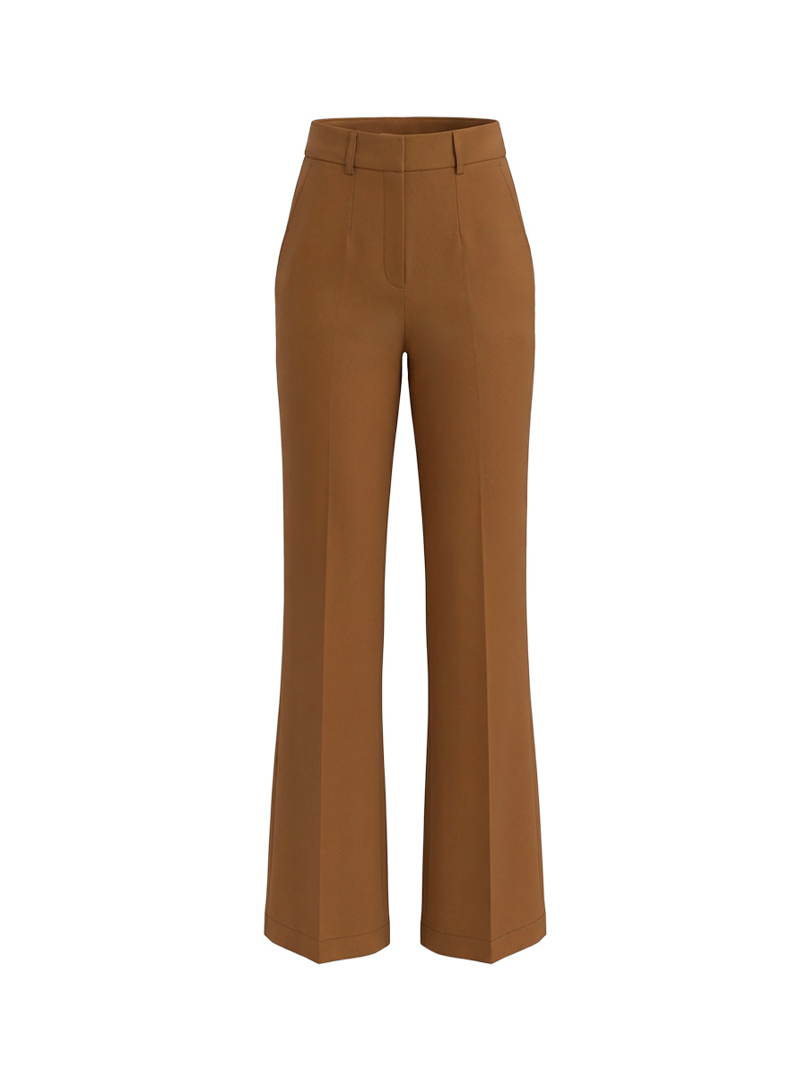 Штани клешені коричневого кольору зі стрілками 1