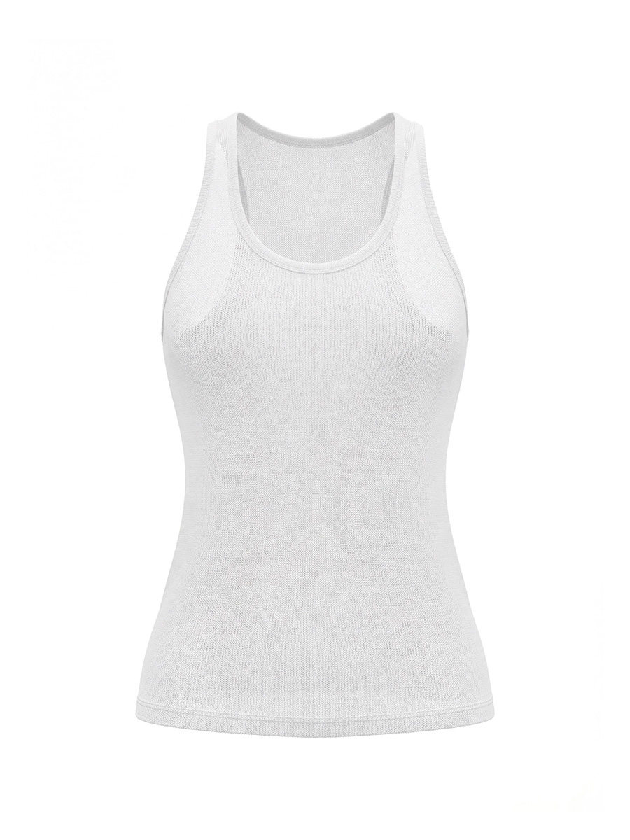 Майка білого кольору з глибоким вирізом 1