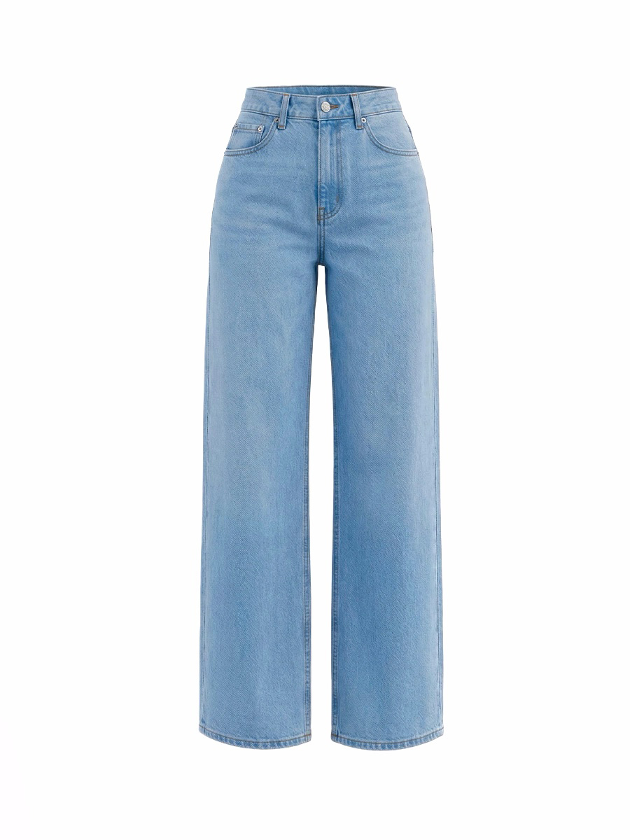 Джинси прямого крою темно-блакитного кольору з потертостями сзаду 1