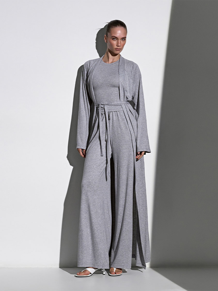 Штани спортивні сірого кольору широкі 1