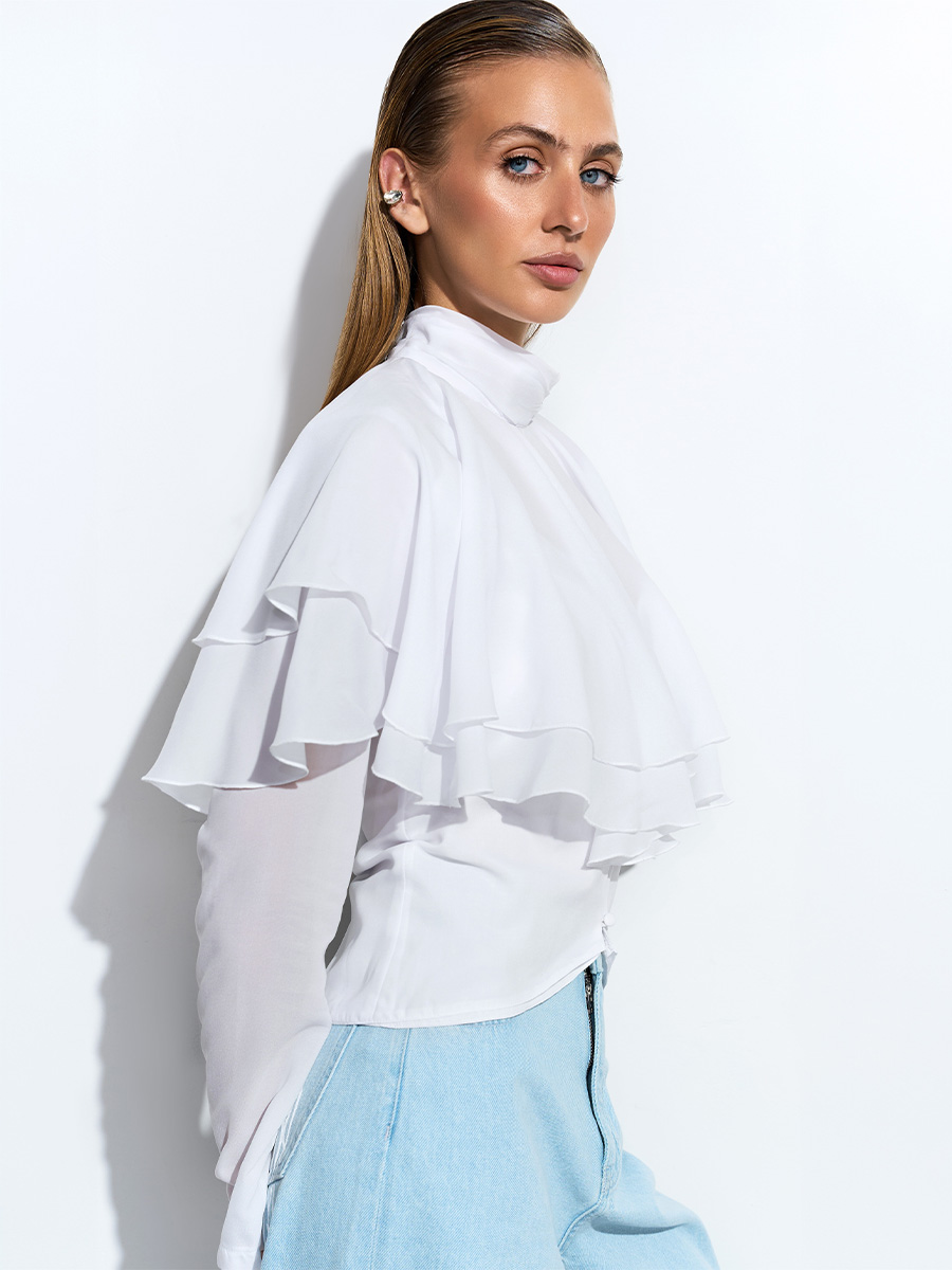Блуза шифонова білого кольору у комплекті з навісом 1