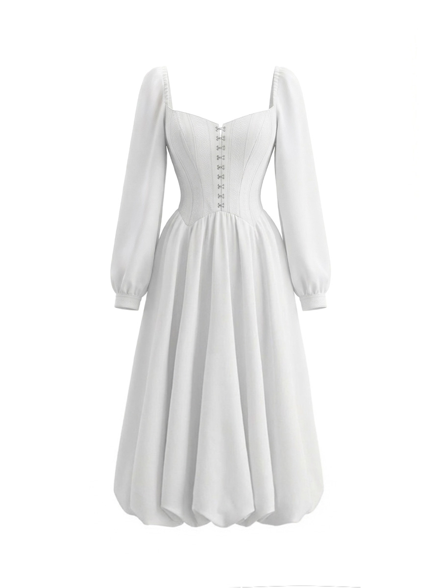 Сукня-вишиванка міді білого кольору на гачках 1