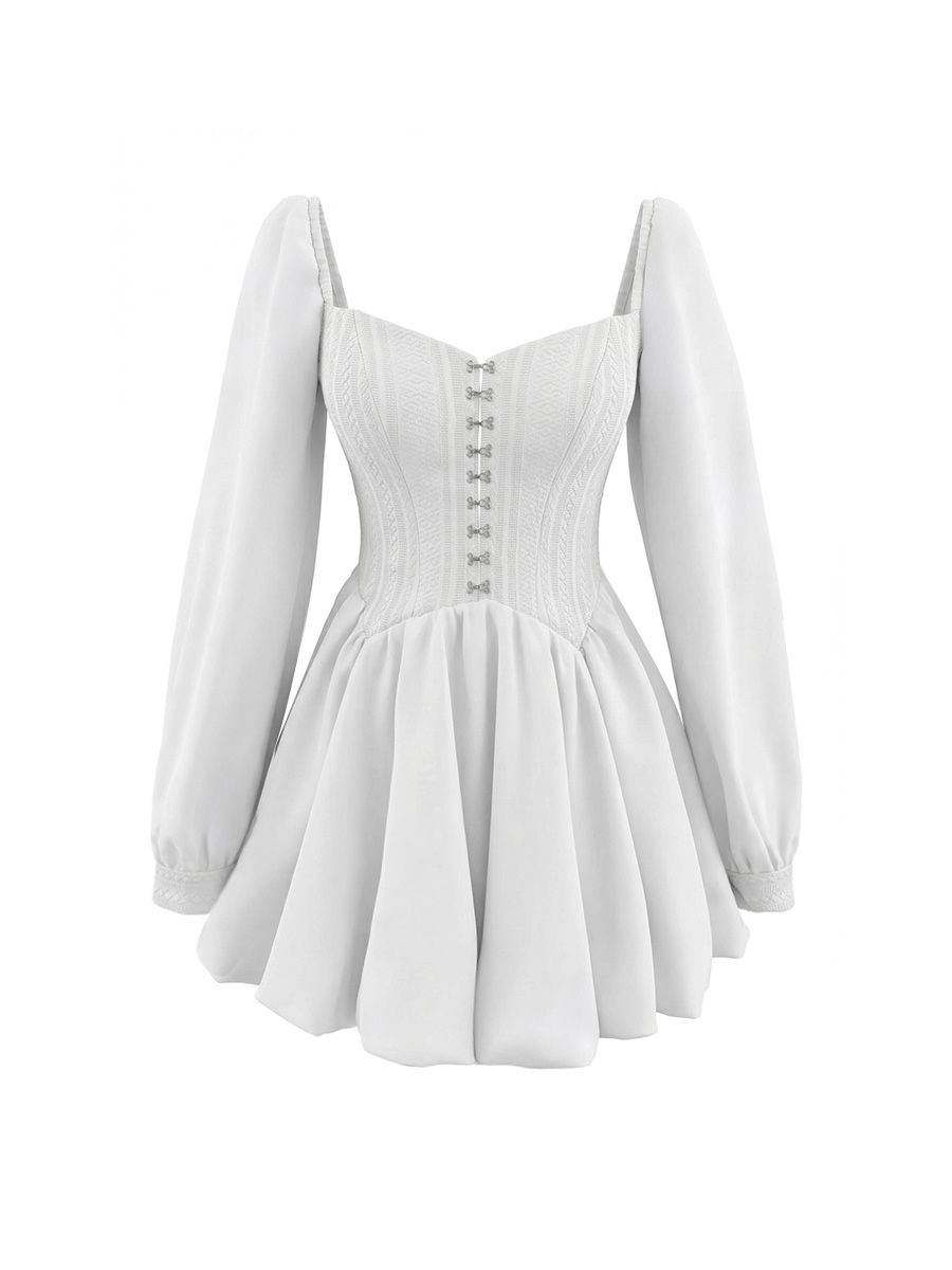 Сукня-вишиванка міні білого кольору 1