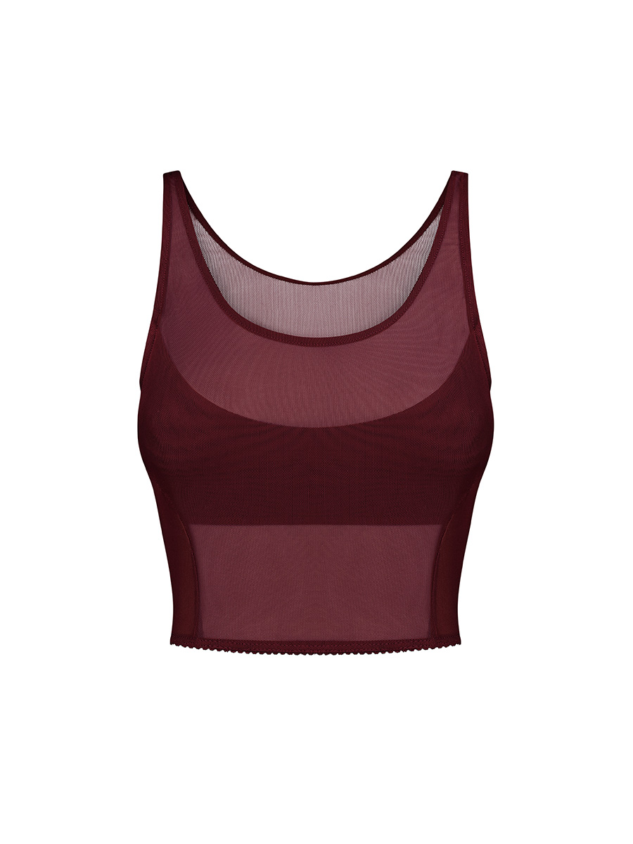 Топ з сітки бордового кольору 1