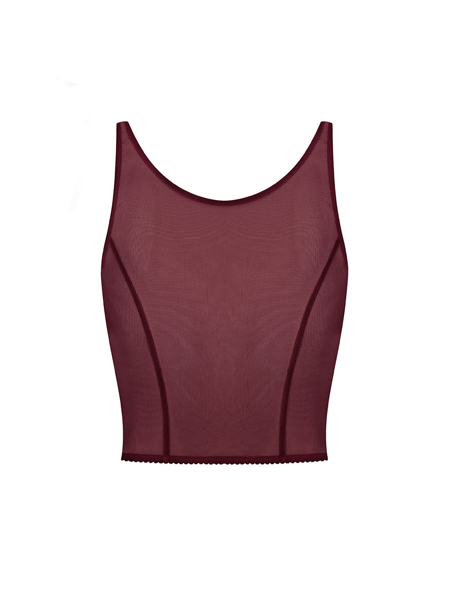 Топ з сітки бордового кольору 1
