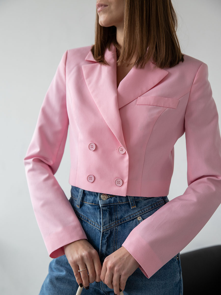 Піджак укорочений рожевого кольору NEW.ME 4