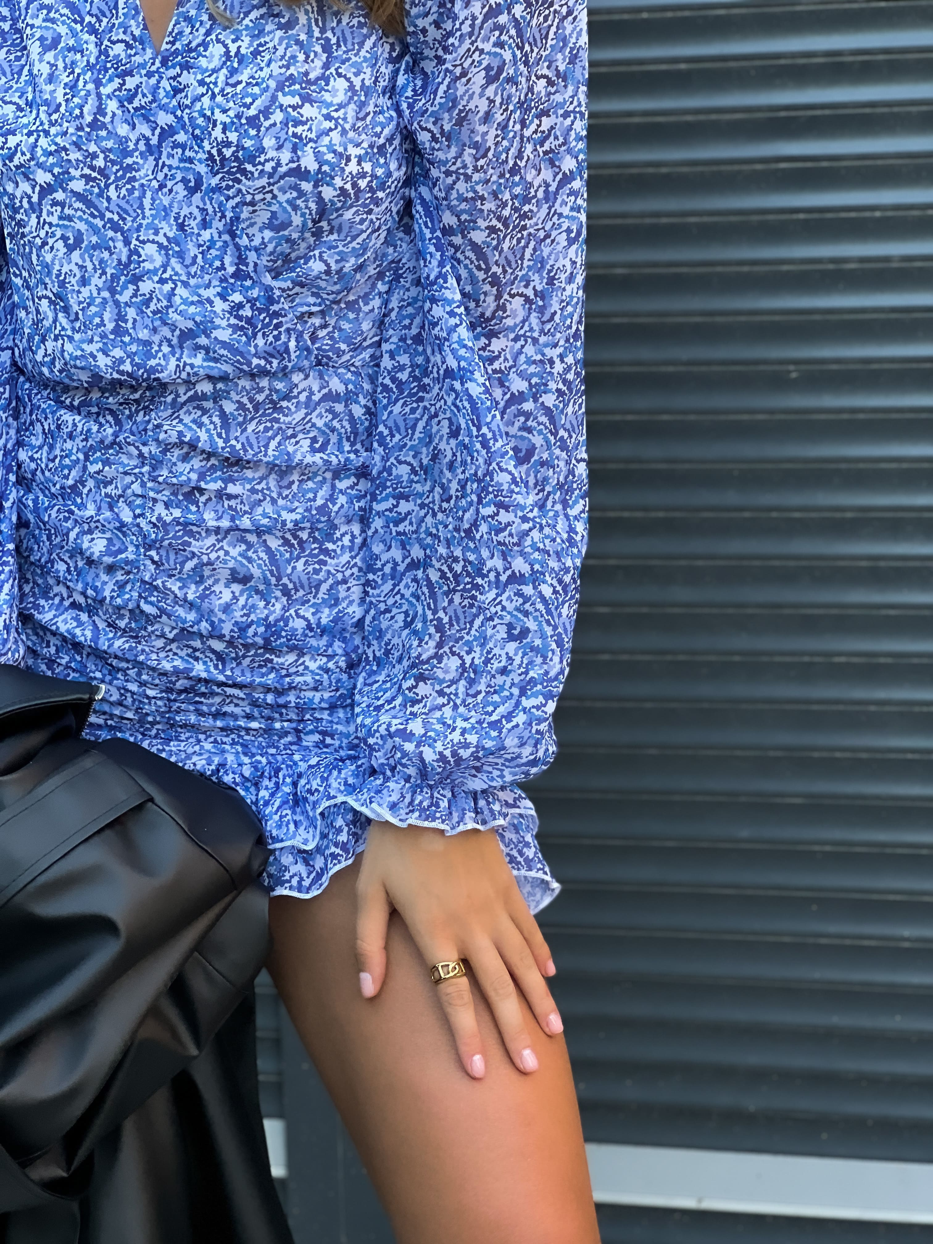Сукня міні синя з шифону 6