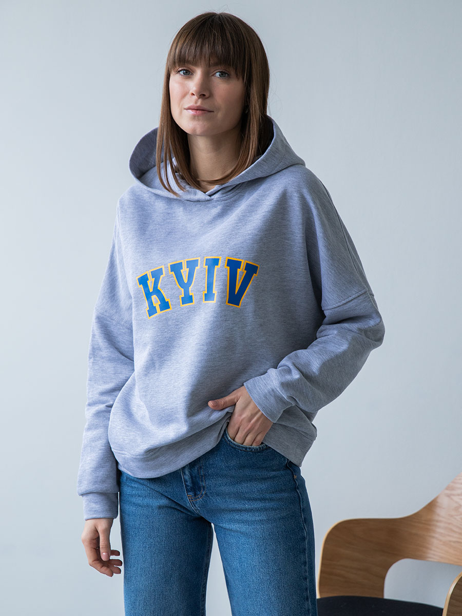 Худі сірого кольору KYIV 1 Худі сірого кольору KYIV 1