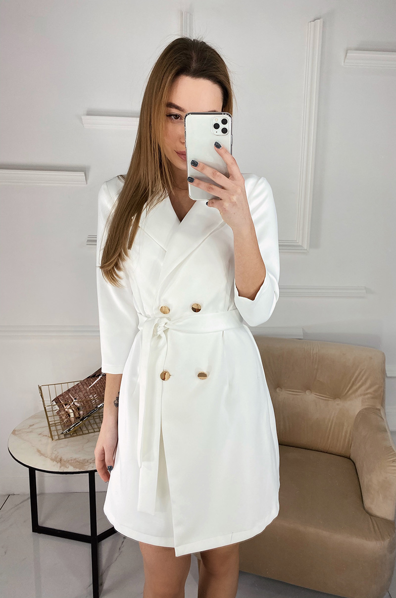 Платье пиджак белого цвета 4
