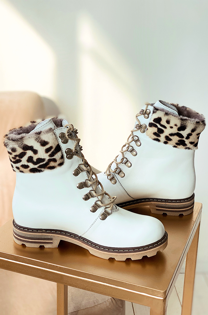 Ботинки зимние «Лео» белого цвета 3
